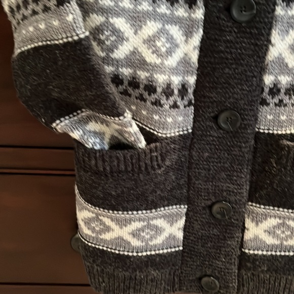 Sansara Sweater size Small Wool Blend Button Down 3/4 length shawl Collar Size S - Picture 5 of 9